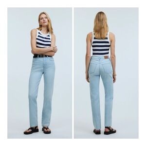 NEW Madewell Womens 90's Straight Cotton Spandex Light Ward Wash Cheeky Jeans 24